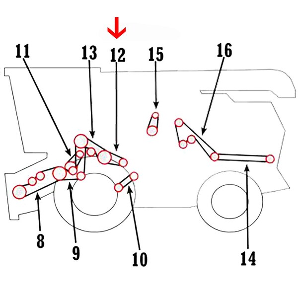 Aftermarket Z103845 Overshot Beater Drive Belt Fits John Deere Combine T660 T670 COB40-0884 - main